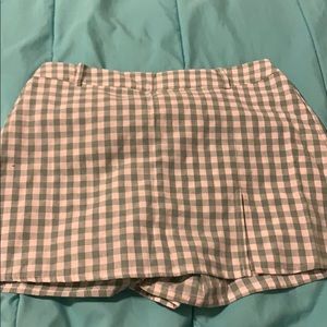 Green Gingham Skort